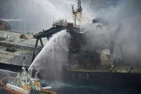 A huge week-long blaze aboard the New Diamond was finally extinguished Wednesday