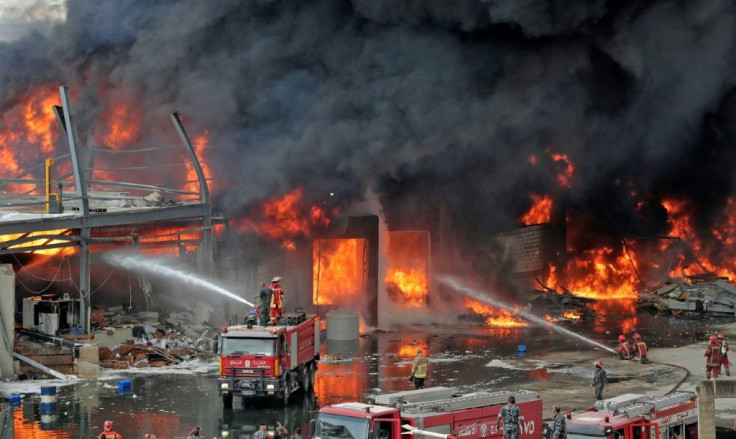 The interim head of the port Bassem al-Kaissi said the blaze started in the Beirut port free zone where an importer stored cooking oil containers and tyres