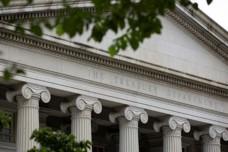The US Treasury Department, seen in Washington, DC, on July 22, 2019, accused Andrii Derkach of being an active Russian agent for over a decade