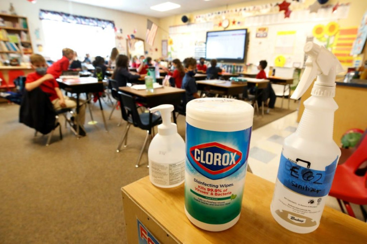 cleaning products at a school in the US