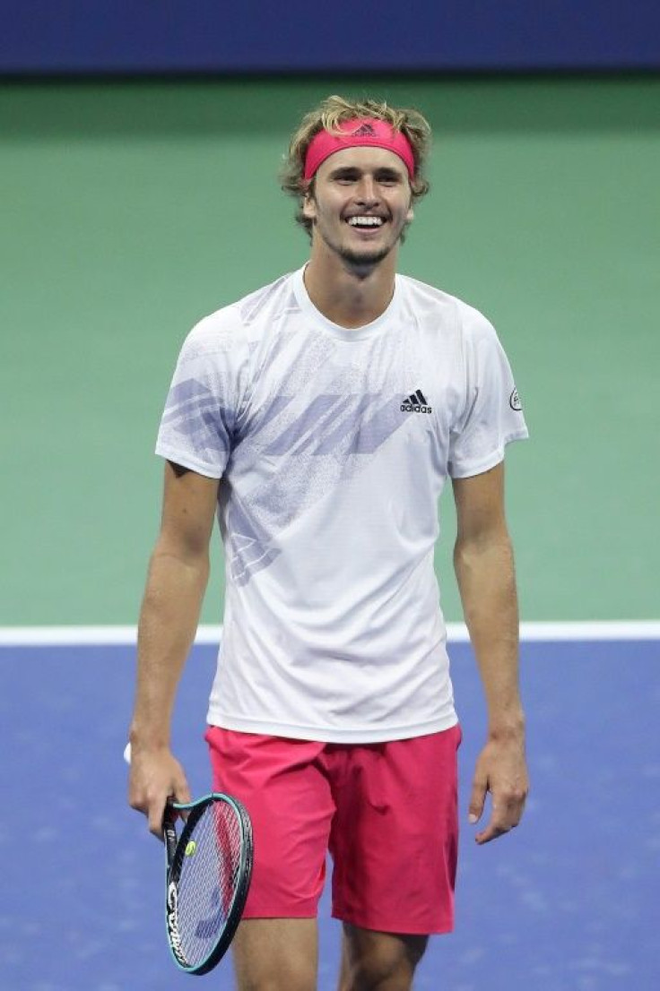 Alexander Zverev of Germany celebrates winning his semi-final match against Pablo Carreno Busta of Spain at the 2020 US Open
