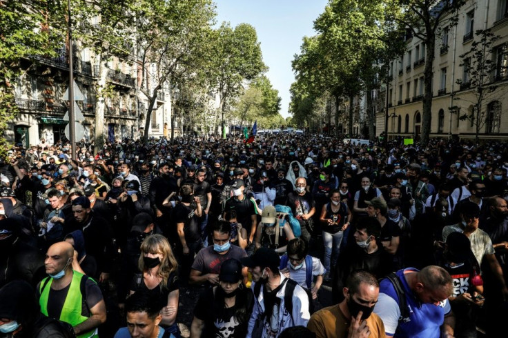 Government estimates said around 8,500 people turned out around France, 2,500 of them in Paris