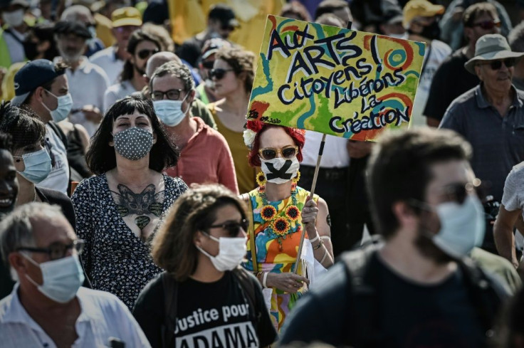 Interior Minister Gerard Darmanin said that the demonstrations, such as this one in Bordeaux, had for the most part passed off peacefully
