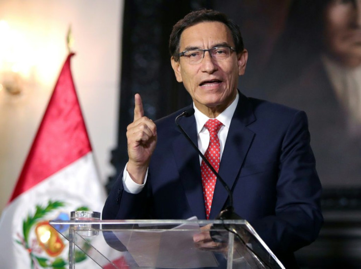 Peru's Congress voted to open impeachment proceedings against President Martin Vizcarra (shown September 10, 2020) for "moral incapacity" over accusations he incited aides to lie to investigators