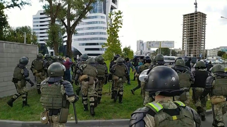 IMAGESPolice in Belarus detain protesters in the centre of the capital Minsk ahead of a new mass demonstration on the eve of talks between President Alexander Lukashenko and his main ally, Russia's Vladimir Putin.