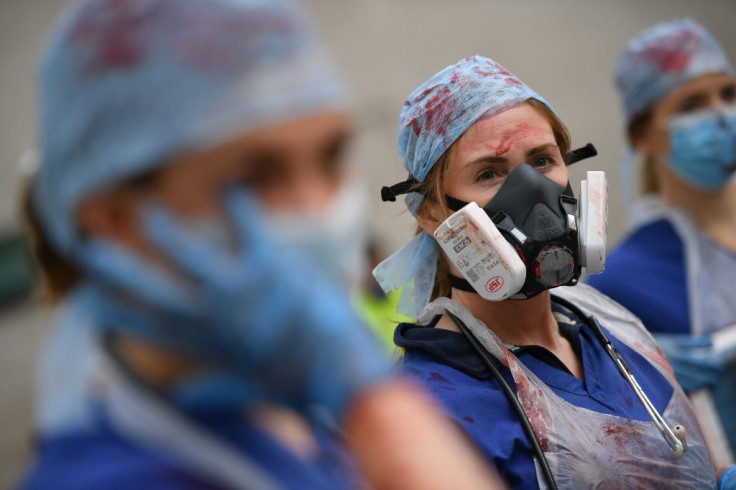 British nurses demonstrated in London for higher pay on Saturday