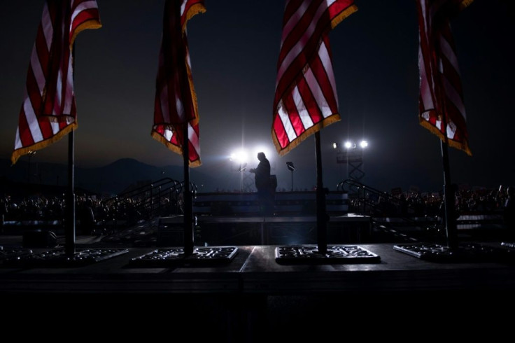 US President Donald Trump speaks during a campaign rally at the Minden-Tahoe airport in Minden, Nevada on September 12, 2020