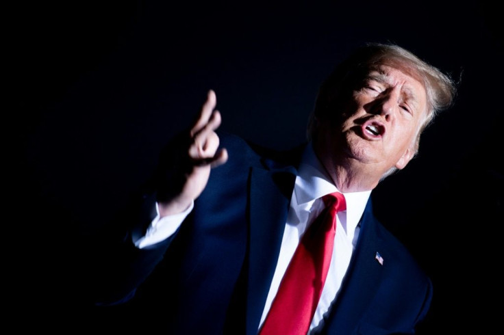 US President Donald Trump speaks during a campaign rally at the Minden-Tahoe airport in Minden, Nevada on September 12, 2020