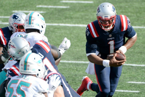 New England quarterback Cam Newton rushed for two touchdowns in the Patriots' victory over Miami