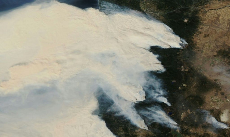 Oregon wildfires are visible in this NASA photo obtained September 13, 2020