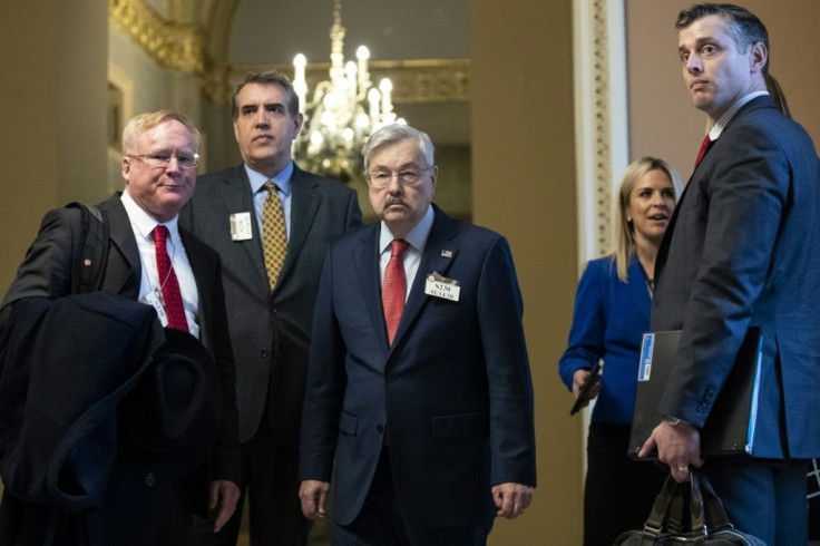 Terry Branstad (centre) became US ambassador to China in May 2017