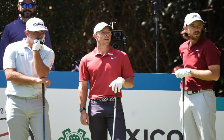 Fathers three: (From left) Gary Woodland, Rory McIlroy and Tommy Fleetwood