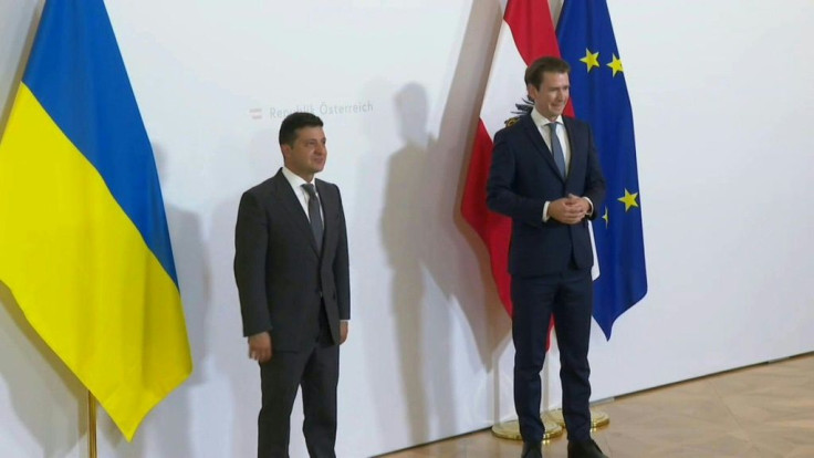 IMAGESUkrainian President Zelensky meets Austrian Chancellor Sebastian Kurz on a visit to Vienna.