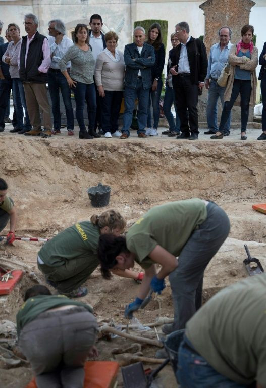 A mass grave in Majorca of victims executed by Franco's security forces during Spain's civil war is exhumed in 2016. The Spanish government has now promised a coordinated effort to exhume and identify the remains of over 100,000 people buried in such unma