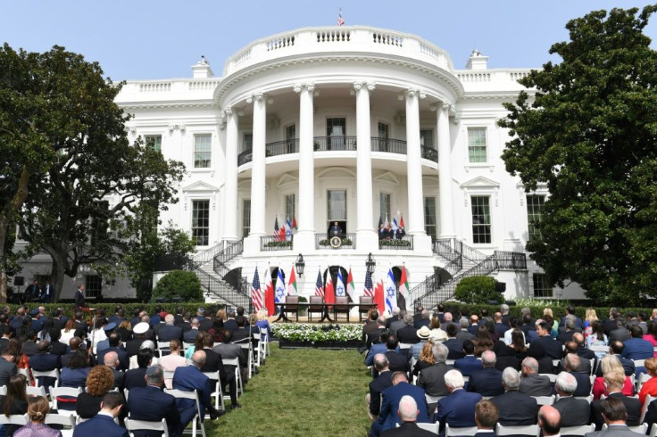 The White House South Lawn where Israel, Bahrain and the United Arab Emirates signed normalization agreements