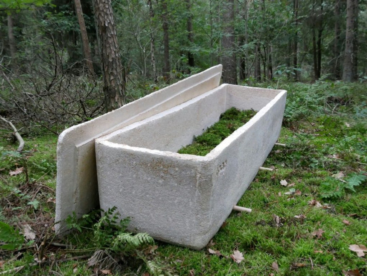 The coffin turns corpses into compost that enriches the soil