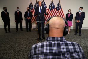 Republican senators hold a press conference in Washington on September 15, 2020