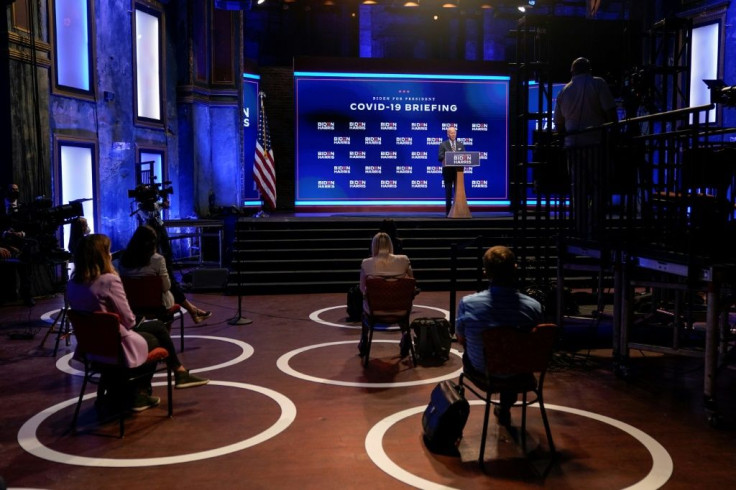 A socially distant press conference with Joe Biden in Wilmington, Delaware, on September 16, 2020