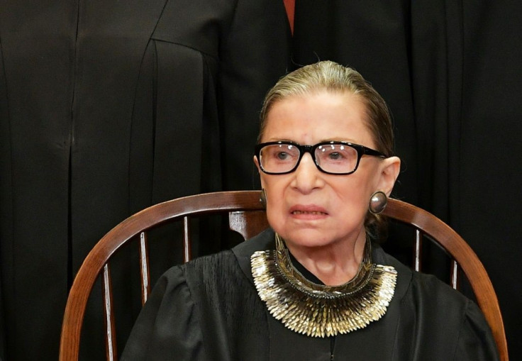 Justice Ruth Bader Ginsburg poses for the official photo at the Supreme Court in Washington, DC in 2018