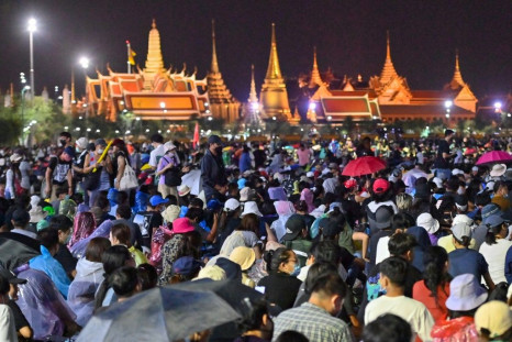 Thai protesters calling for the royal family to stay out of the kingdom's politics rally next to Bangkok's Grand Palace on September 19, 2020