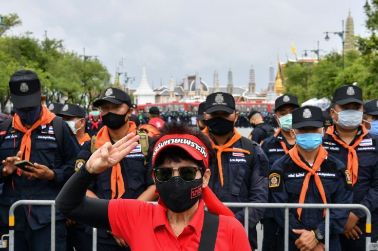 Thousands of protesters took part in the weekend demonstration in Bangkok