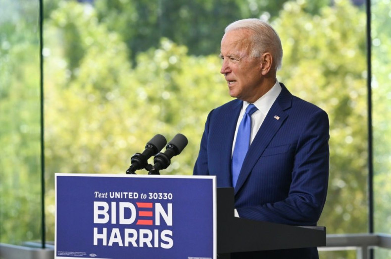Democratic presidential nominee and former Vice President Joe Biden speaks at the National Constitution Center in Philadelphia, Pennsylvania to make a statement on nominating the replacement of late Supreme Court Justice Ruth Bader Ginsburg