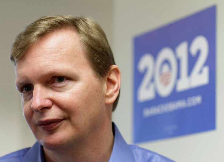 Campaign manager Messina speaks with the media at President Barack Obama's new campaign headquarters in Chicago