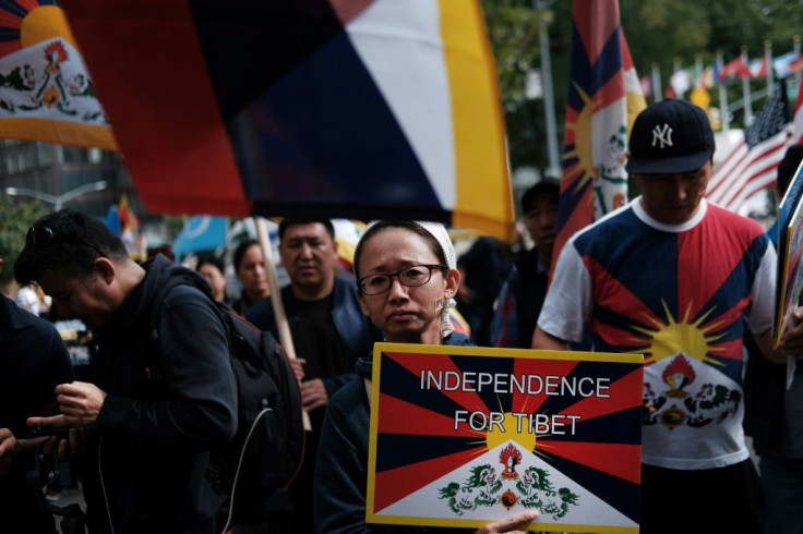 New Yorkers protest against the Chinese government in October 2019