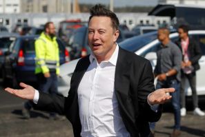 Tesla CEO Elon Musk (pictured September 3, 2020) said he would announce "insane" battery news that will affect long-term production, particularly of Tesla's Semi, Cybertruck and Roadster models