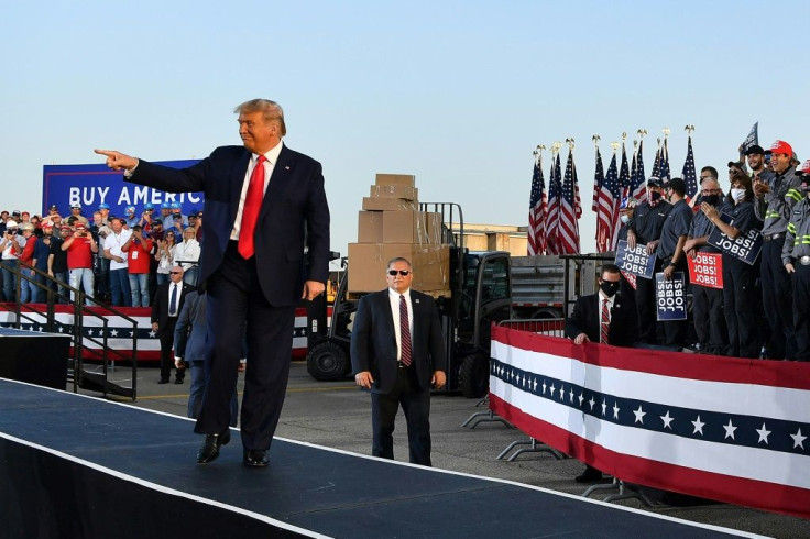 US President Donald Trump, pictured at an election rally in Dayton, Ohio, addressed the United Nations General Assembly by video