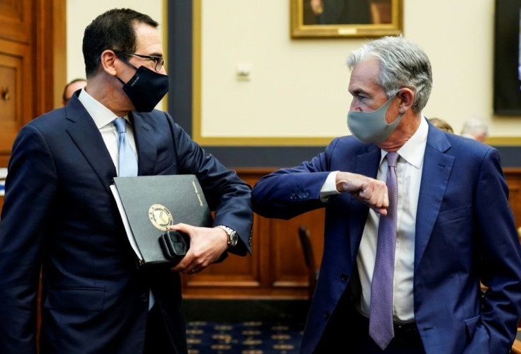 US Treasury Secretary Steven Mnuchin (left) and Federal Reserve Chair Jerome Powell (right) are testifying together before the House Financial Services Committee