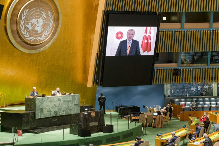 Erdogan spoke to the United National General Assembly