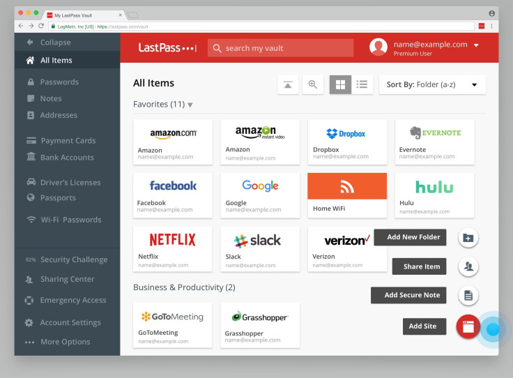 LastPass screenshot