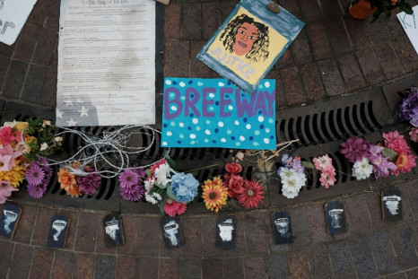 A memorial to Breonna Taylor in Louisville, Kentucky -- on Wednesday, many expressed anger that only one police officer was charged in relation to her shooting