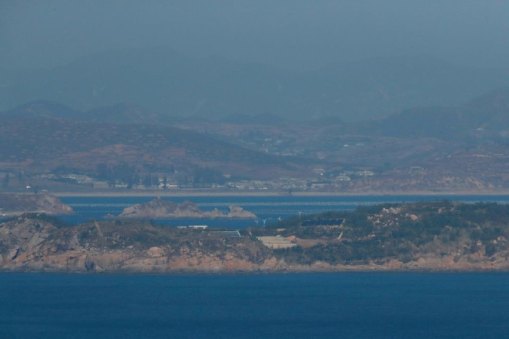 North Korea seen from South Korea's western island of Yeonpyeong, near where Seoul says one of its fisheries officials was shot dead