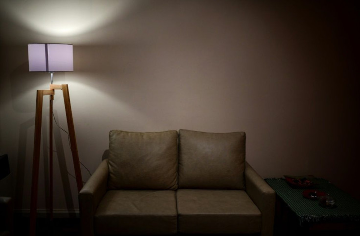 View of the couch where Oscar Farias used to watch TV at his son's house in Buenos Aires