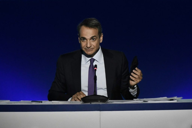 Greek Prime Minister Kyriakos Mitsotakis, speaking here on September 13, 2020, has appealed for dialogue with Turkey
