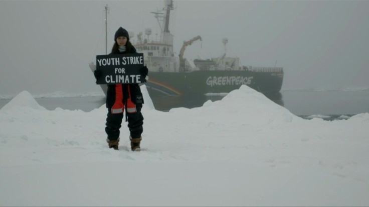 Teen activist Mya-Rose Craig joined the protests  standing on an ice floe in the Arctic Sea during a Greenpeace mission