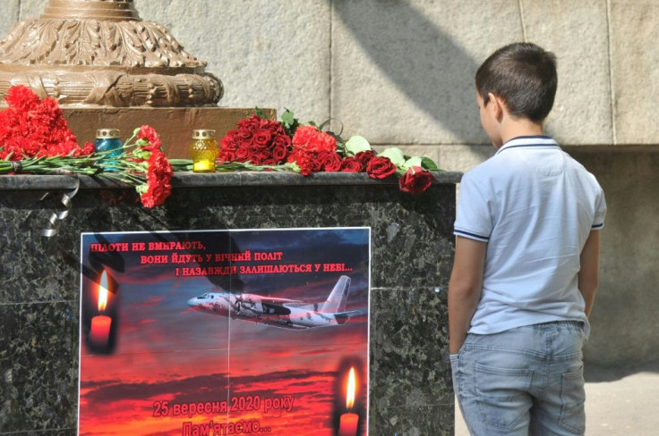 A placard was set in front of Kharkiv National Air Force University