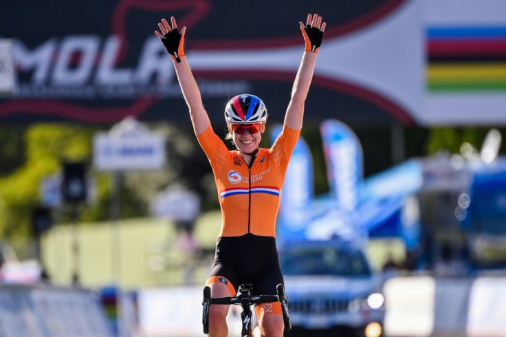 Double world champion: Anna van der Breggen won the road race world title, days after the time-trial.
