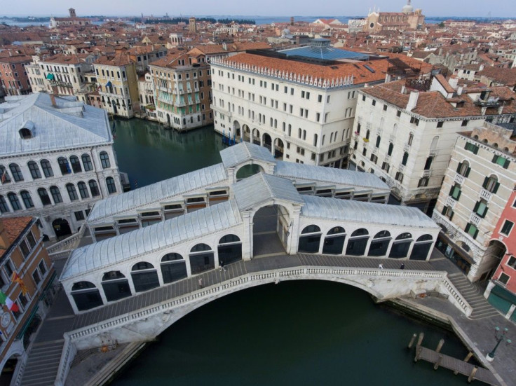 Cities like Venice went into full lockdown in April as half of humanity faced virus restrictions