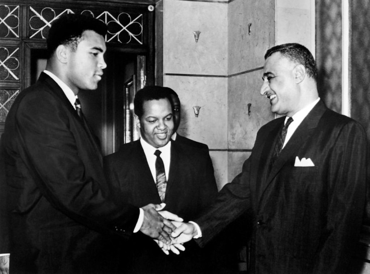 Nasser, seen in this May 1966 picture welcoming US boxing giant Muhammad Ali in Cairo, was known for his colloquial charisma