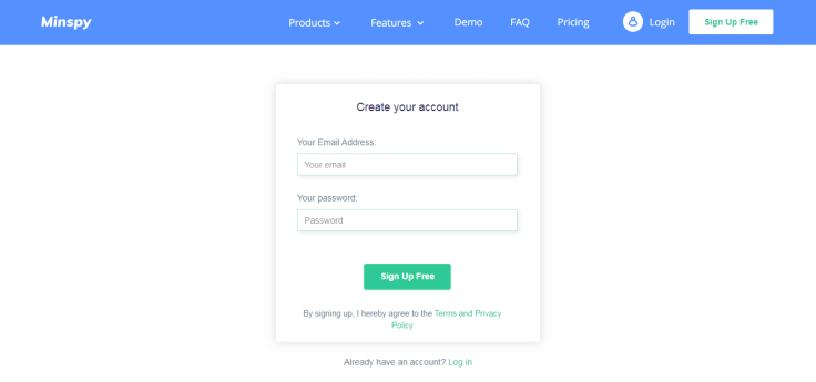 Minspy Sign up