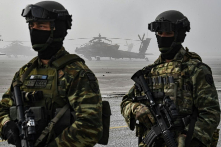 Greek and American troops take part in a joint training exercise in Greece in February 2020