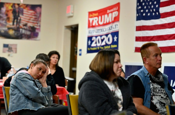 Locals in Old Forge, Pennsylvania, watch the first debate between president Donald Trump and his challenger Joe Biden