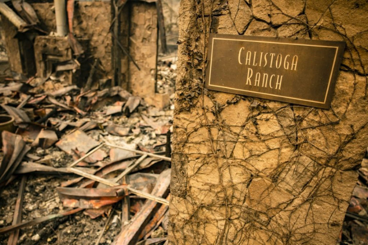 The rubble that was once the main building at Calistoga Ranch is pictured following damage by the Glass Fire