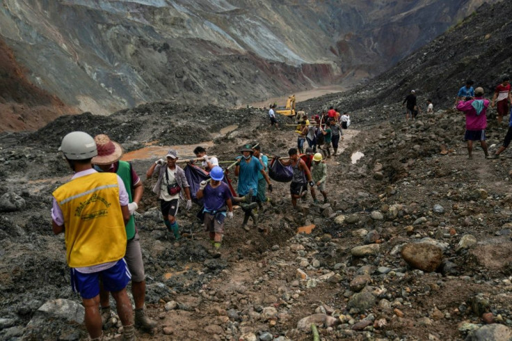 Jade mining has turned the area into a treacherous moonscape of mud