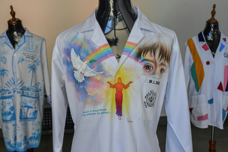 Some of the coats used by doctors fighting Covid-19 are seen in Panama City