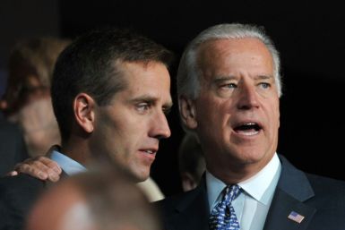 Joe Biden, then the Democratic vice presidential nominee, with his son Beau Biden at the Democratic National Convention