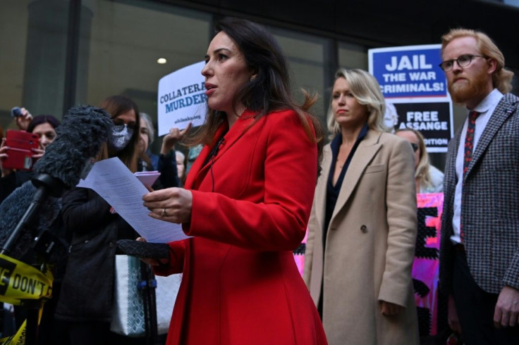 WikiLeaks founder Julian Assange's partner, Stella Moris, makes a statement outside the Old Bailey in the City of London on October 1, 2020, the final day of the presentation of evidence in Assange's extradition trial